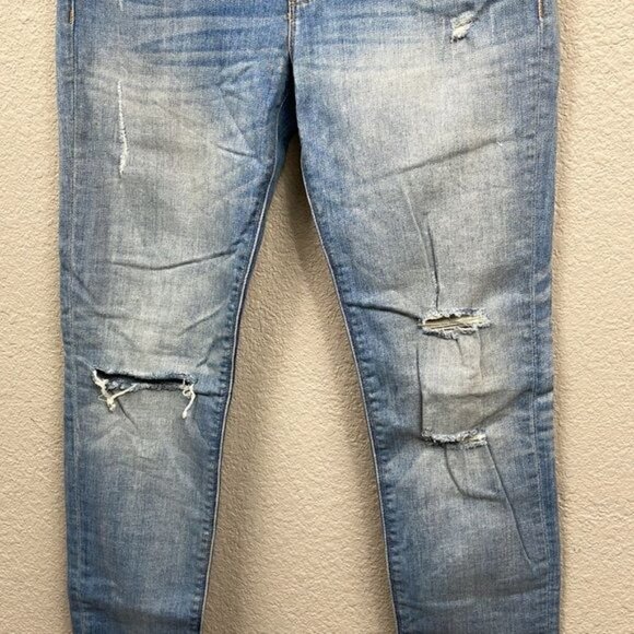 Hudson Krista Ankle Super Skinny Jeans Distressed Ripped Karma Blue Sz 28 - Picture 3 of 12